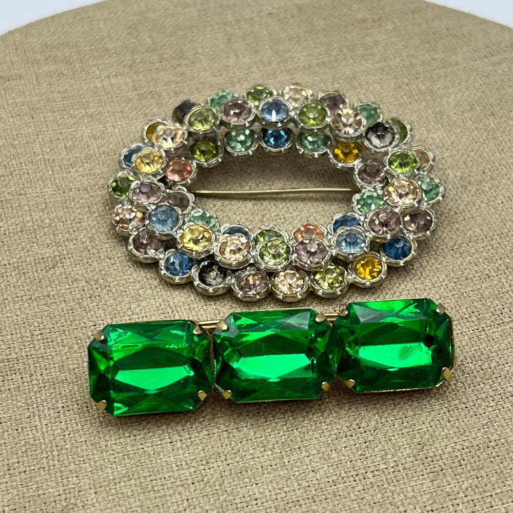 Set of 2 craft rhinestone Broochs